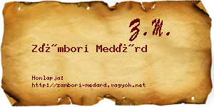 Zámbori Medárd névjegykártya